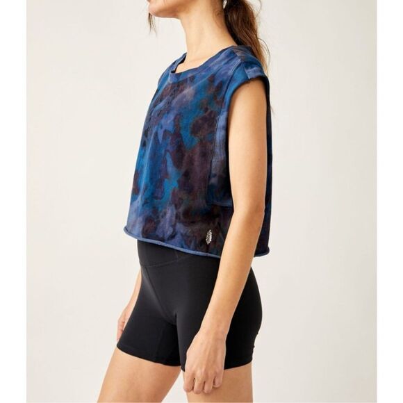 Free People FP movement Inspire Tank top in midnight combo blue large NEW - Picture 4 of 7
